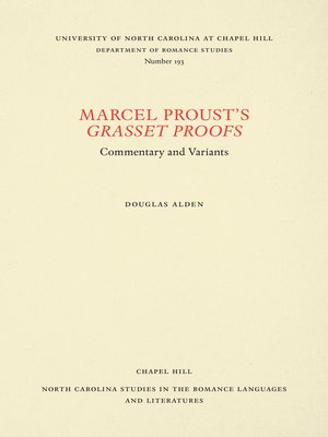 cover image of Marcel Proust's Grasset Proofs